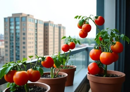 Urban oasis: Growing tomatoes on a Berlin balcony as part of sustainable gardening Germany