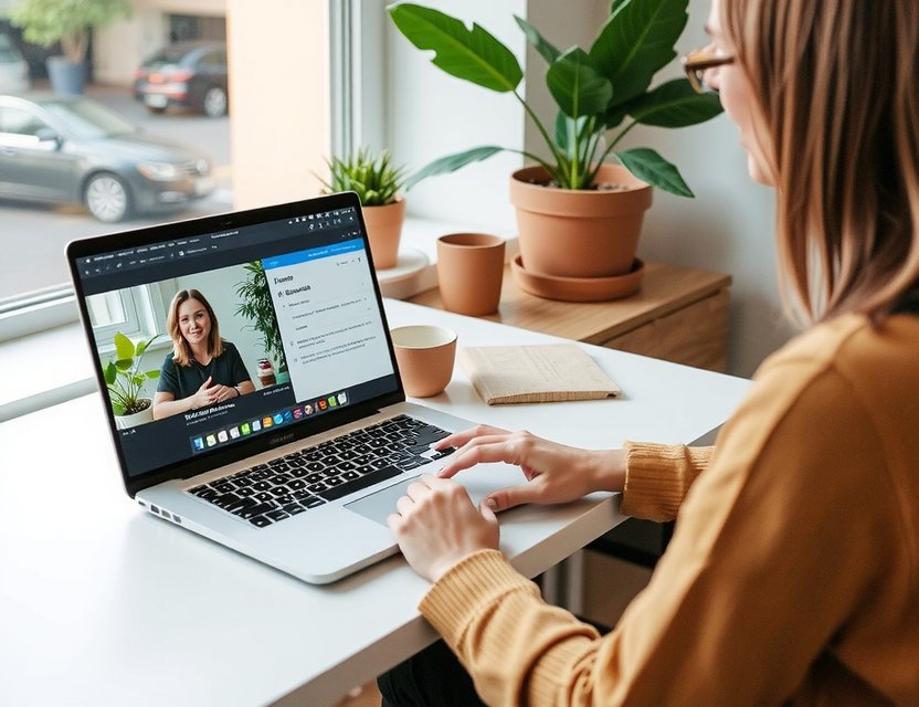 Online gardening webinar on laptop