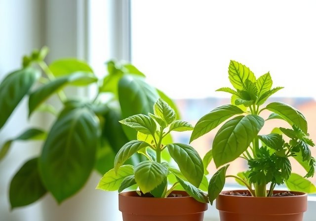 Basil and mint seeds for windowsill gardening